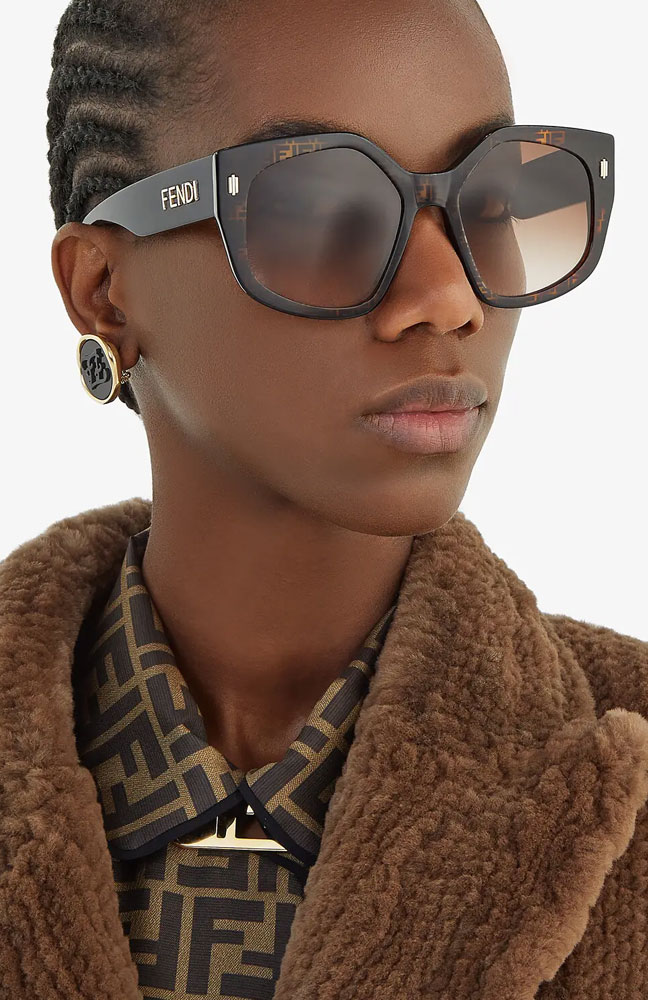fendi eyewear brampton fendi bold ff havana and black acetate sunglasses