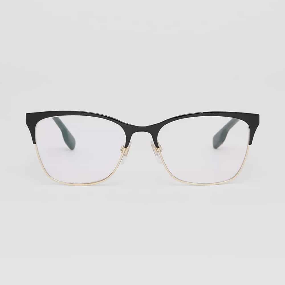 Black Acetate & Light Gold-Plated Metal Frame With Icon Stripe Detail At The Temple.