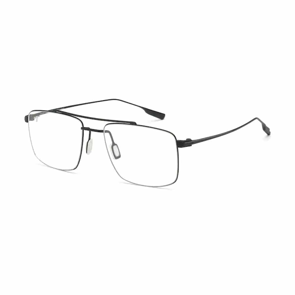 Deep Black Metal Frame With Clear Lenses.