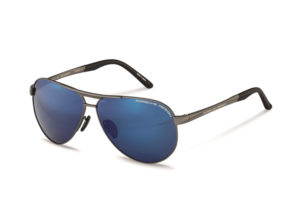 porsche design sunglasses p8649f satin gunmetal blue mirror