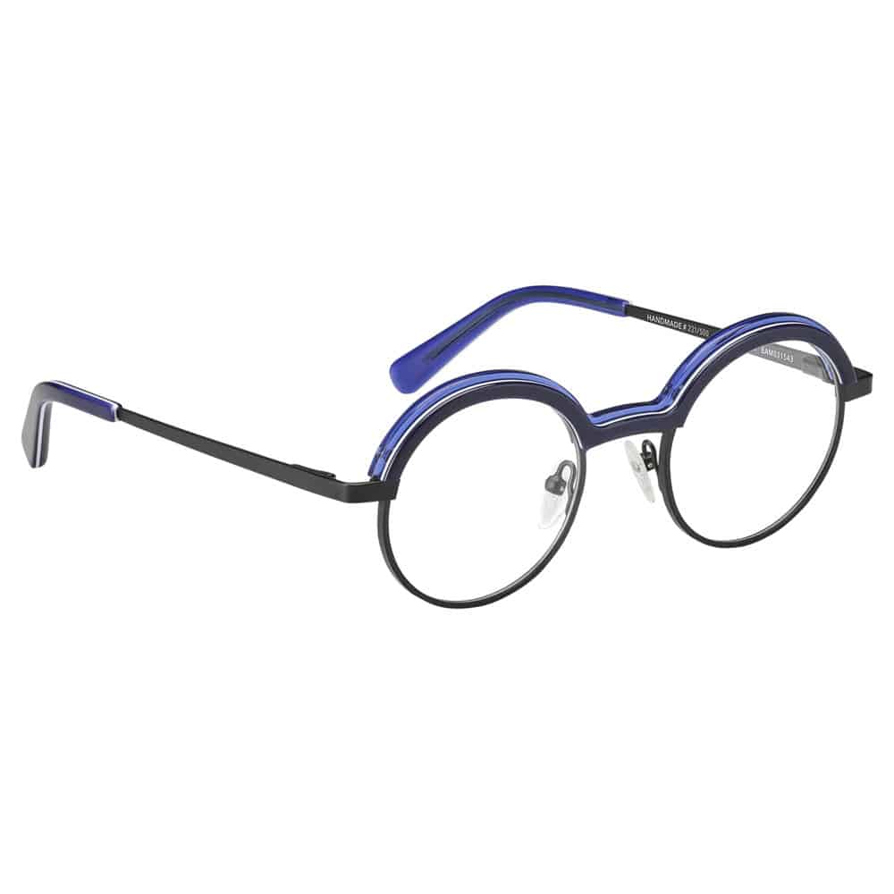 Blue Acetate Mazzucchelli Frame With Black Temples.